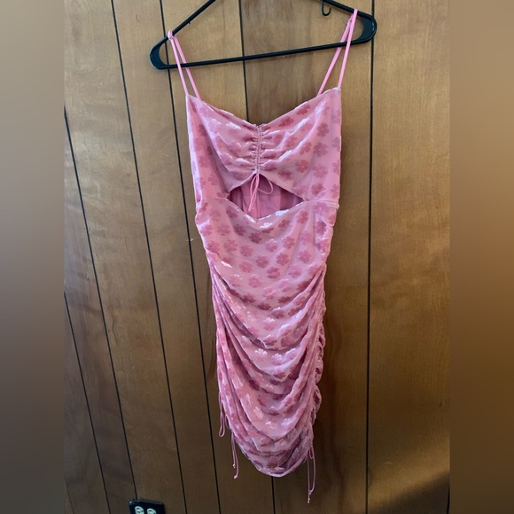 For Love and Lemons FL&L Lusk Velvet Midi Dress Pink Size Large EUC - Picture 7 of 16